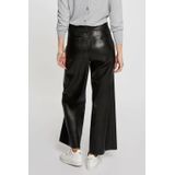 Morgan - Imitatieleren Broek - Zwart - High Waist - Regular Fit