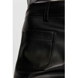 Morgan - Imitatieleren Broek - Zwart - High Waist - Regular Fit