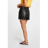 Morgan - High Waist Slim Fit Short - Zwart - Imitatieleren Korte Broek