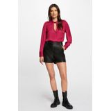 MORGAN - Shorts - Zwart - Kunstleer - Knoopdetail