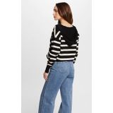 Morgan Zwarte damestrui V-hals 241-MBALLON-NIV, Zwart/Ivoor, XS