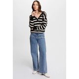 Morgan Zwarte damestrui V-hals 241-MBALLON-NIV, Zwart/Ivoor, XS