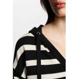 Morgan Zwarte damestrui V-hals 241-MBALLON-NIV, Zwart/Ivoor, XS