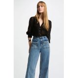 MORGAN - Shirt met Lange Mouwen - Zwart - Polyester