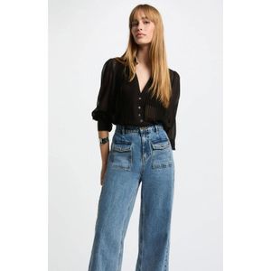 MORGAN - Shirt met Lange Mouwen - Zwart - Polyester