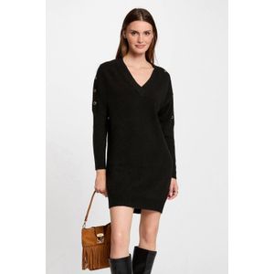 Morgan - A-lijn Jurk - Zwart - Katoen