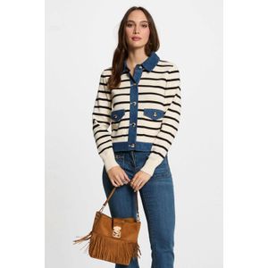 Gebreid Vest - SANIA - Gestreept - 3/4 Lengte - Lange Mouw - Slanke Pasvorm