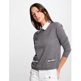 Morgan De Toi - Mshirt 251 - Trui - Lichtgrijs - Viscoseblend - Slim Fit