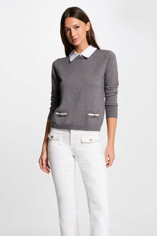 Morgan - Gebreide Trui - Lichtgrijs