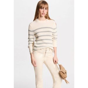 Gebreide Trui - Gestreept - Knitwear - Lange Mouw - Ronde Hals