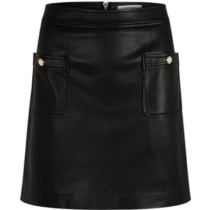 Morgan - Rok - Zwart - Imitatieleer - Mini met Ritssluiting en Zakken