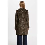 MORGAN - Lange Jas - Multicolor - Luipaardprint - Halflang - Knoopsluiting