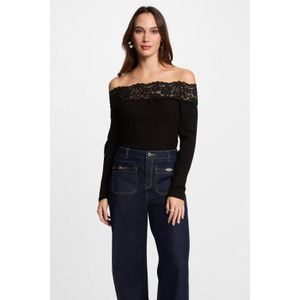 MORGAN - T-shirt - Zwart - Modal