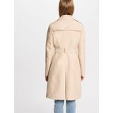 MORGAN - Trenchcoat - Beige - Polyester - Halflang met Ceintuur