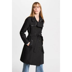 Morgan - Manteljas - Zwart - Met Reverskraag - Inclusief Ceintuur
