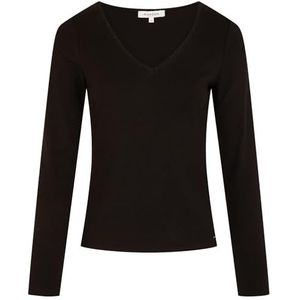 Morgan - Top - Zwart - Rib Gebreid - Lange Mouwen