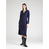 MORGAN - Rechte Vloeiende Midi-jurk - Marine - Polyester