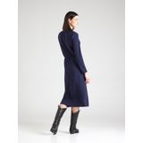 MORGAN - Rechte Vloeiende Midi-jurk - Marine - Polyester