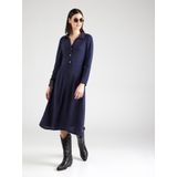 MORGAN - Rechte Vloeiende Midi-jurk - Marine - Polyester