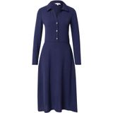 MORGAN - Rechte Vloeiende Midi-jurk - Marine - Polyester