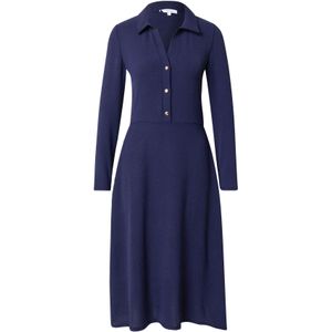 MORGAN - Rechte Vloeiende Midi-jurk - Marine - Polyester