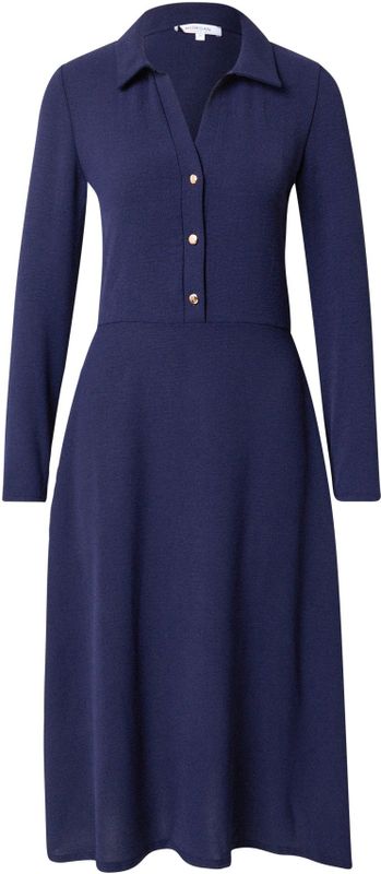 MORGAN - Rechte Vloeiende Midi-jurk - Marine - Polyester