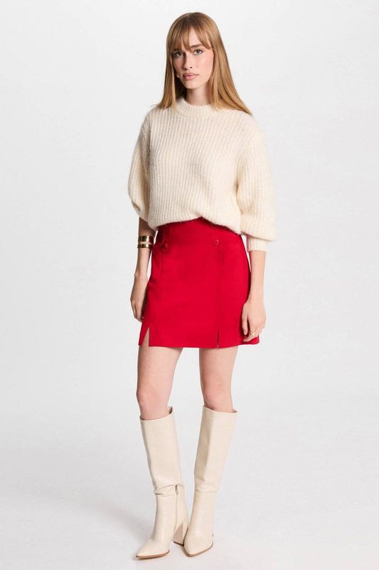 Morgan - Fijn Gebreide Trui - Ivoor - Mix van Polyester en Wol