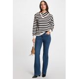 Morgan - Fijn Gebreide Trui - Ecru - Viscose - Opstaande Kraag