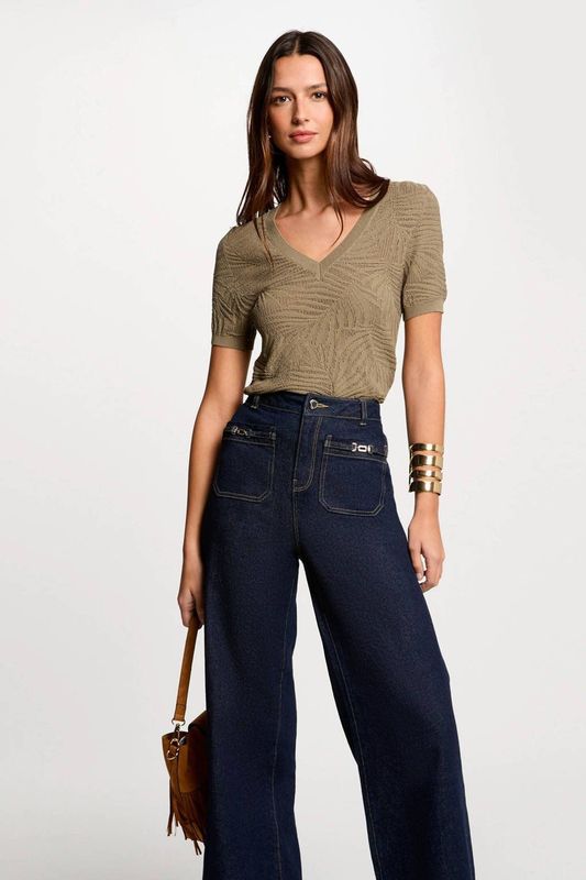 Morgan - MPALM - T-shirt - Kaki - Dames