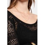 Morgan - Midi Jurk - Zwart - Viscose - Lange Mouwen