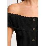 Morgan - Off Shoulder Jurk - Zwart - A-lijn