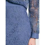 MORGAN - Korte Rok - Blauw - Polyester - Ruches en Elastische Tailleband