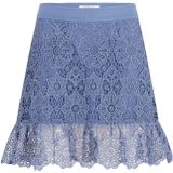 MORGAN - Korte Rok - Blauw - Polyester - Ruches en Elastische Tailleband