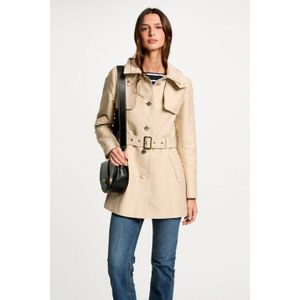 Morgan - Trenchcoat - Zandkleur - Dames - Met Knoopsluiting en Capuchon
