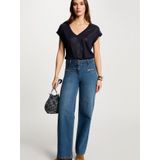 MORGAN - T-shirt - Blauw - Viscose - Korte Mouwen - Strass