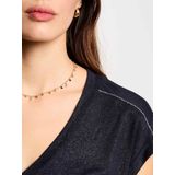 MORGAN - T-shirt - Blauw - Viscose - Korte Mouwen - Strass