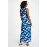 Jerseyjurken - Kleurverloop - V-hals - Gedrapeerd - 7/8 Lengte