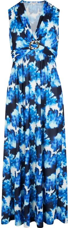 Jerseyjurken - Kleurverloop - V-hals - Gedrapeerd - 7/8 Lengte