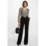 MORGAN - Wikkel-T-shirt - Zwart - Lange Mouwen - Bedrukt