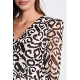 MORGAN - Bedrukte Trapeziumvormige Midi-Jurk - Zwart - Polyester