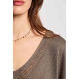 Morgan - Top - Kakigroen - V-hals - Half Lange Mouwen - Semi-transparant