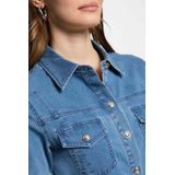 Morgan - Denim Jurk - Blauw - Katoen - Korte Mouwen