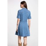 Morgan - Denim Jurk - Blauw - Katoen - Korte Mouwen