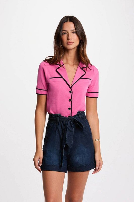 Morgan - Gebreid Vest - Roze