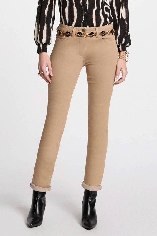 Morgan - Slim Regular Waist Broek - Camel