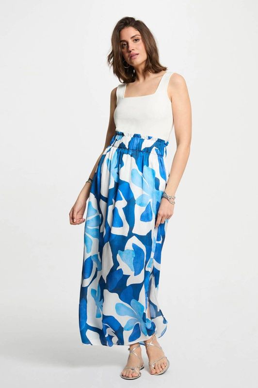 Morgan - Midi Rok - Blauw - Polyester