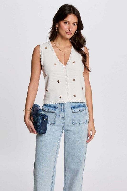MORGAN Tanktops, Off White M, XS