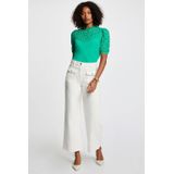 Morgan - Top - Turquoise - Broderie - Katoen - Korte Mouwen