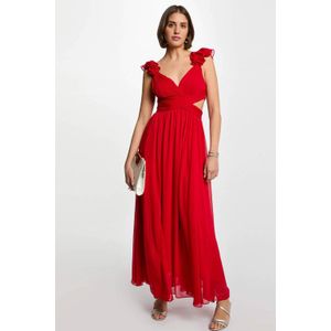 Morgan - Maxi Jurk - Rood - Mouwloos - V-hals - Polyester