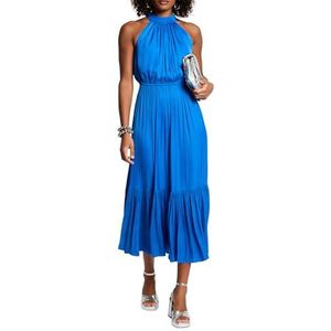 Morgan - Avondjurk - Blauw - Satijn - Mouwloos - Middellang